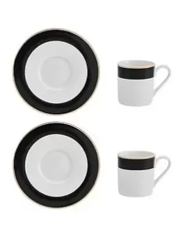 Image of Mikasa Mk Luxe Deco Band Espresso Set 2Pc