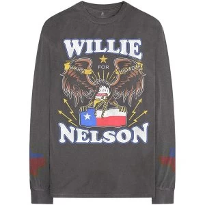 Image of Willie Nelson - Texan Pride Unisex Medium T-Shirt - Grey