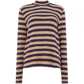 Image of Maison De Nimes Striped Warm Handle Roll Neck - Navy