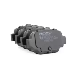 Image of RIDEX Brake pad set 402B0558 Brake pads,Brake pad set, disc brake NISSAN,MICRA II (K11),Sunny III Schragheck (N14),PRIMERA Traveller (W10)