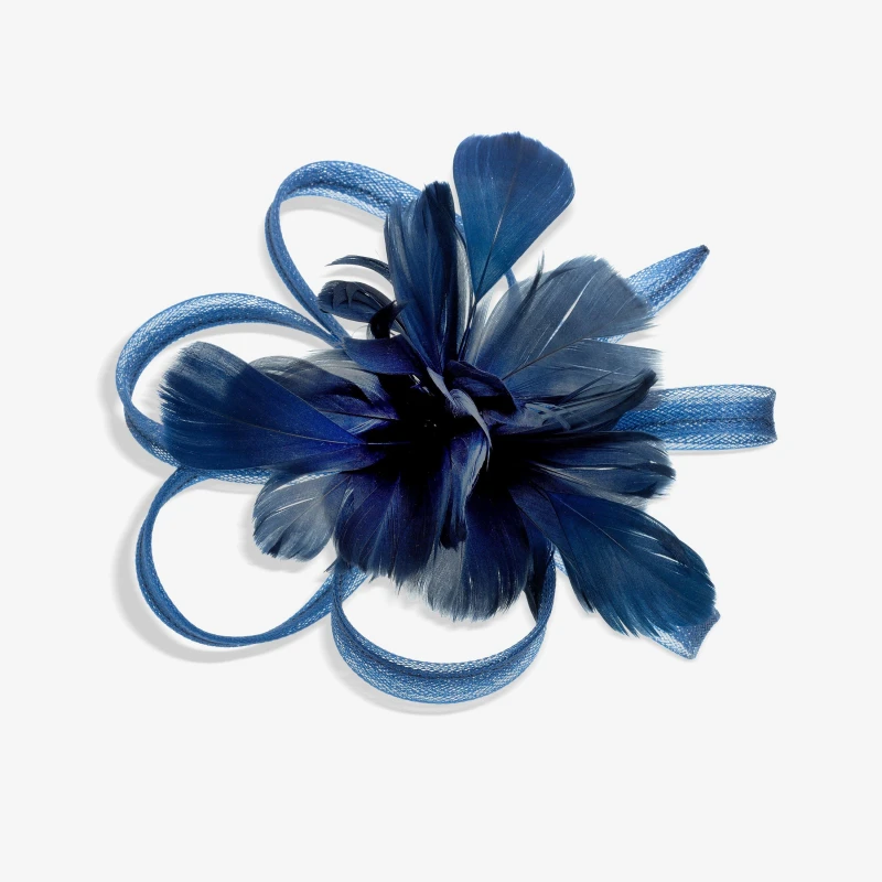 Image of Jon Richard Navy Floral Clip Fascinator Fascinators One Size Blue 40070518000