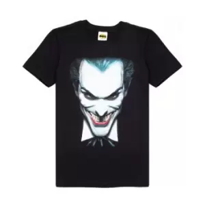 Image of The Joker Mens Face Short-Sleeved T-Shirt (S) (Black)