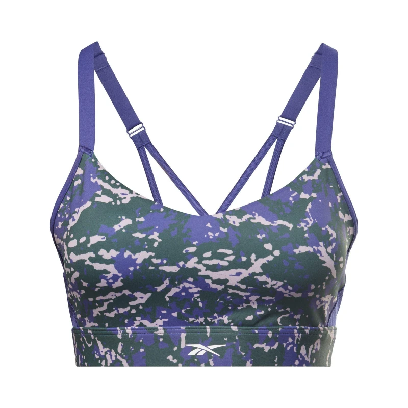 Image of Reebok Lux Speckle Modern Safari Strappy Bra Womens Medium Impact Sports - Multi Multi 4