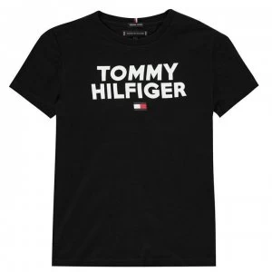 Image of Tommy Hilfiger Junior Boys Corp Logo T Shirt - Black
