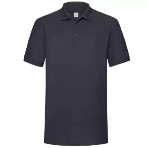 Image of Fruit Of The Loom Mens 65/35 Heavyweight Pique Short Sleeve Polo Shirt (2XL) (Deep Navy)