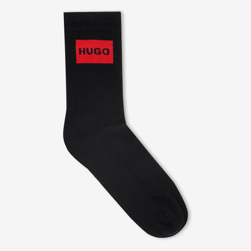 Image of HUGO 2 Pack Box Logo Socks Black/Red One Size
