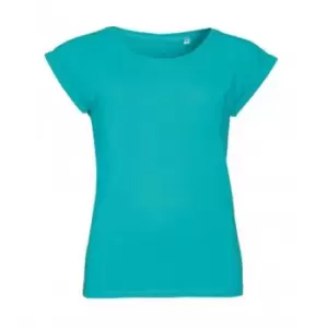 Image of SOLS Womens/Ladies Melba Plain Short Sleeve T-Shirt (L) (Caribbean Blue)