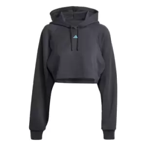Image of adidas HIIT AEROREADY Crop Training Hoodie Womens - Black