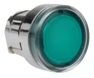 Image of Schneider Electric Extended Illuminated, Illuminated Green - Momentary, Harmony XB4 Series, 22mm Cutout, Round