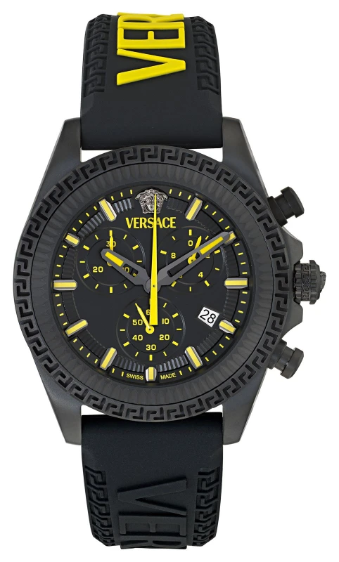 Image of Versace VE0W00225 FORNAX Quartz Chronograph (44mm) Black Watch