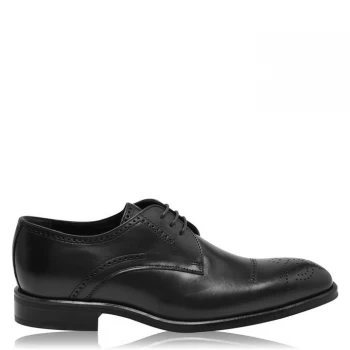 Image of Reiss Ros Brogue Derby Shoes - Black