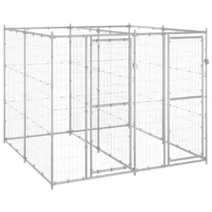 Image of Vidaxl Outdoor Dog Kennel Galvanised Steel 4.84 M