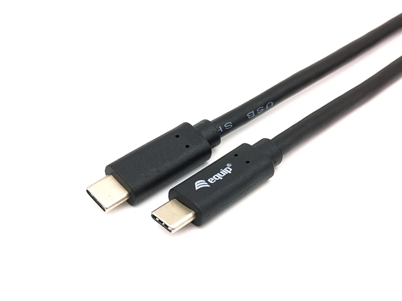 Image of Equip USB 3.2 Gen 1 C to C cable. 0.5m. PD 60W. 5Gbps. Black