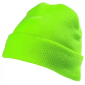 Image of Yoko Unisex Hi-Vis Thermal 3M Thinsulate Winter Hat (One Size) (Lime)