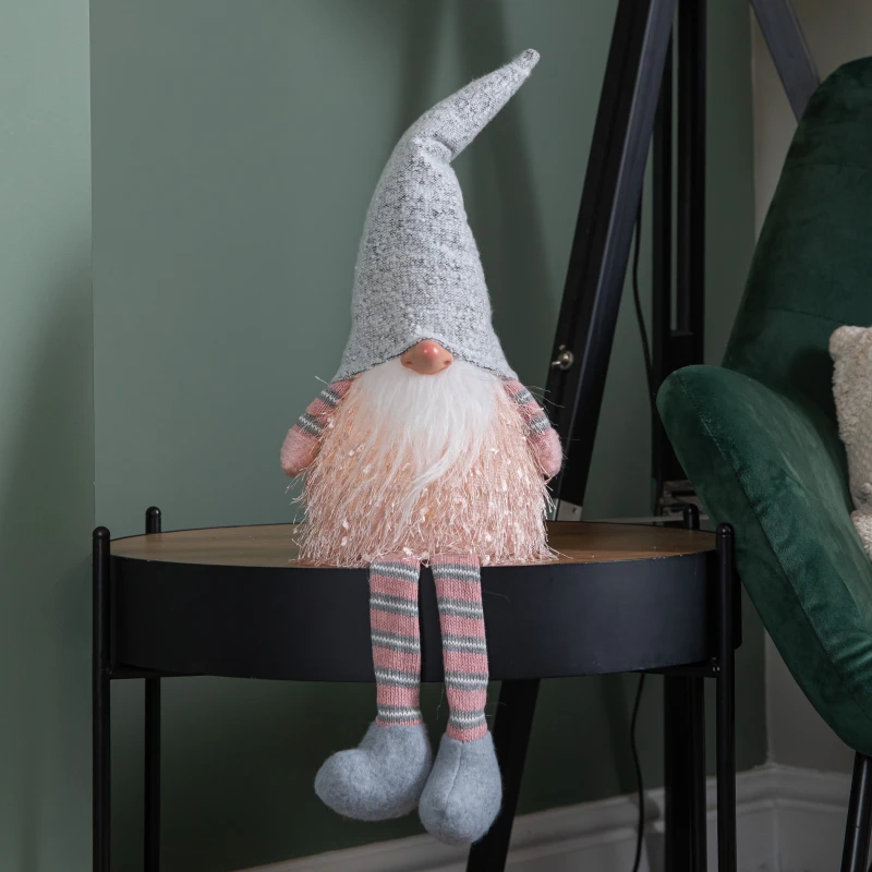 Image of 50cm Battery Operated Light up Male Christmas Gonk with Dangly Legs in Grey Hat