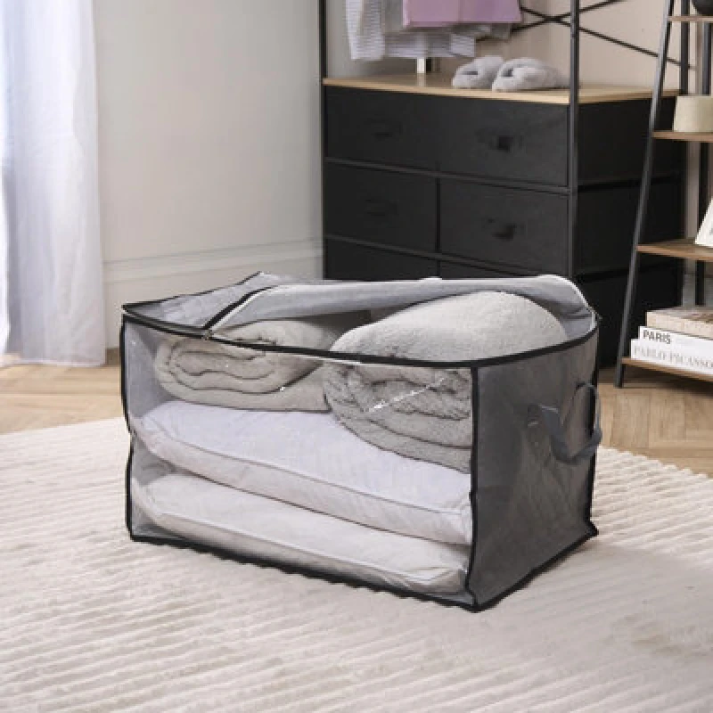 Image of OHS OHS Bedding Storage Bag Clothing Shoe XL Organiser Reusable Space Saving in Charcoal Charcoal One Size Unisex 5027434215492