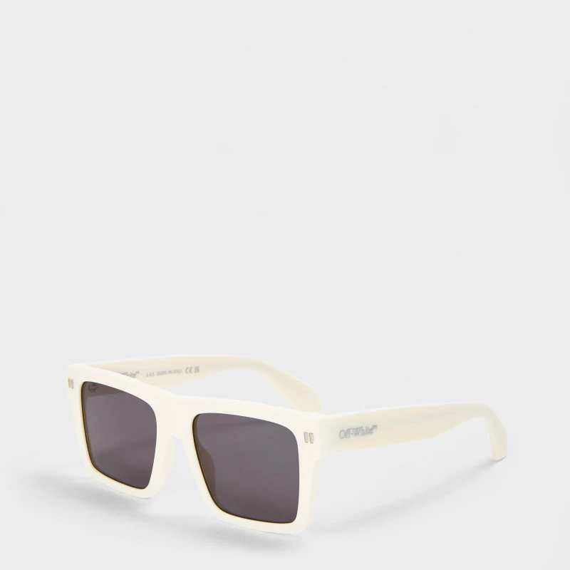 Image of Off White UV Protection Round Sunglasses White/Dark Grey unisex One Size