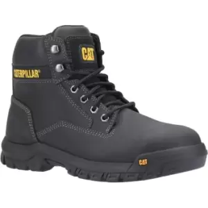 Image of Caterpillar Mens Steel Toe Work Boots Median Steel Toe S3 Water Resistant HRO SRA Work Boot Black