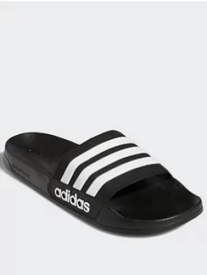 Image of adidas Adilette Cloudfoam Slides, Red/White, Size 11, Men