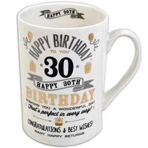 Image of Signography Silver & Gold 30th Birthday Mug