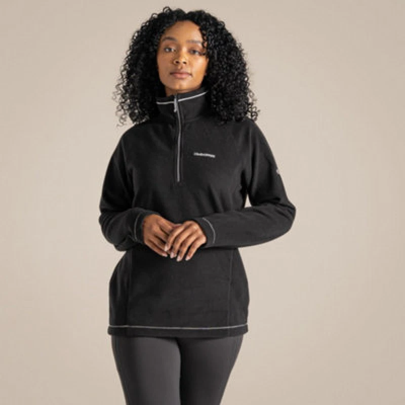 Image of Craghoppers Womens Miska Half Zip Micro Fleece Jacket 10 - Bust 34' (86cm) Black CWA265-800-10