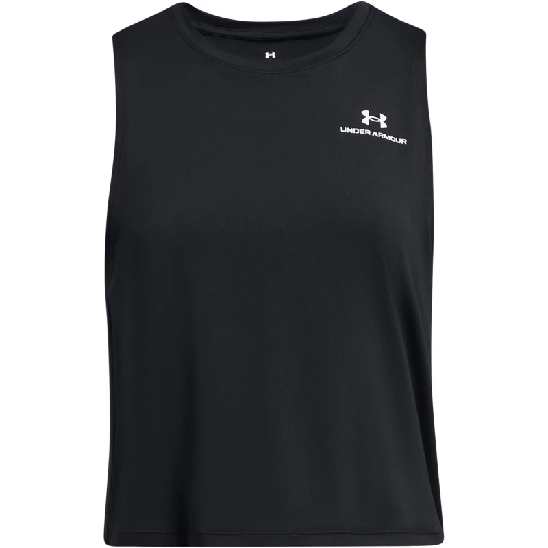 Image of Under Armour Womens Vanish Energy Cropped Performance Gym Vest Black/White female 14 (L)