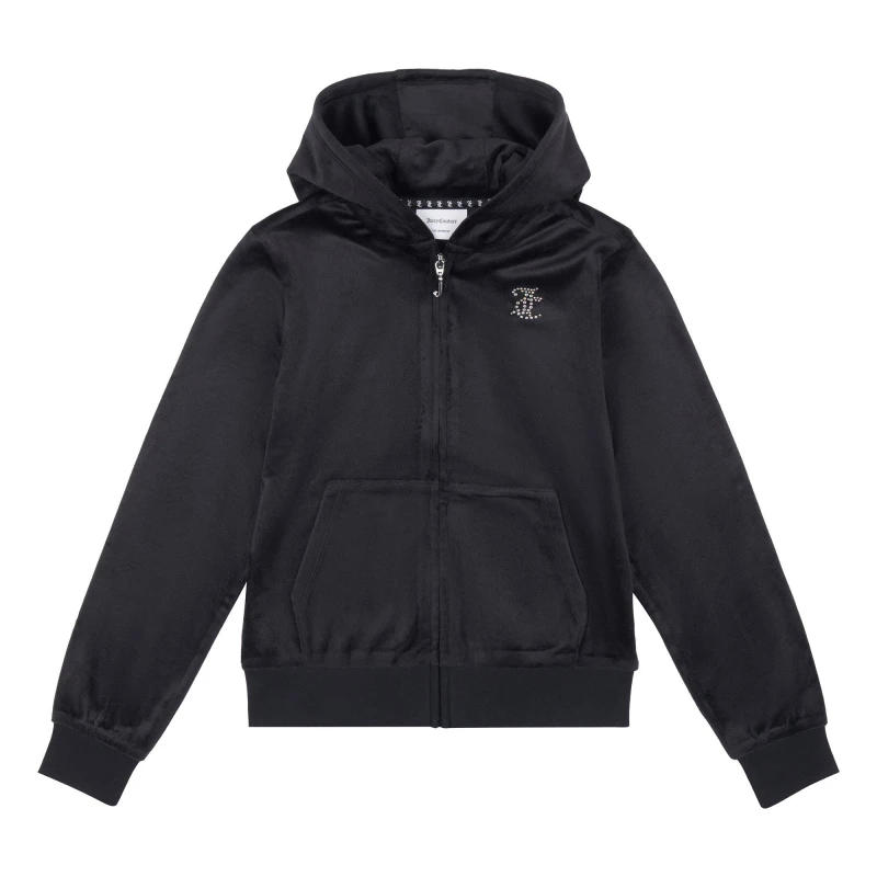 Image of Juicy Couture Velour Hoody Black 102 female 7-8 Yrs