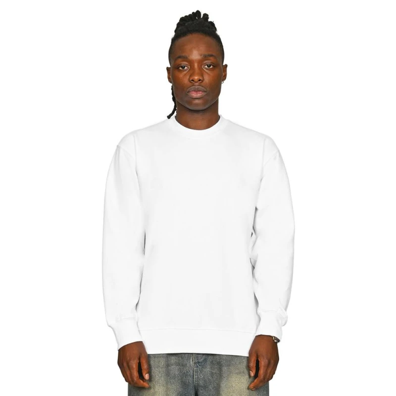 Image of Casual Classics Mens Core Combed Cotton Regular Sweatshirt in White Size: Small White Male S