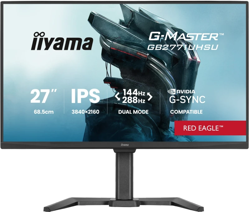 Image of iiyama G-Master GB2771UHSU-B1 27" 4K 3840x2160 1920x1080 IPS Dual Mode 288Hz 144Hz G-Sync HDMI 2.1 Widescreen Gaming Monitor