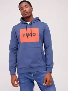 Image of Hugo Duratschi Logo Dark Blue Overhead Hoodie