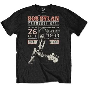 Image of Bob Dylan - Carnegie Hall '63 Unisex Medium T-Shirt - Black