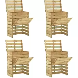 Image of Slatted Garden Composter 4pcs 80x50x100cm Impregnated Pinewood - Brown - Vidaxl