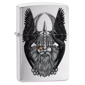 Image of AZippo Chrome Brushed 200 Odin w/Ravens windproof lighter