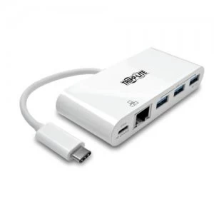 Image of Tripp Lite 3 Port USB C Hub with LAN Port and Power Delivery USB C to