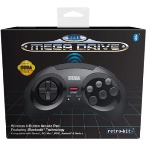 Image of Black Retro-Bit Sega MD Bluetooth Gaming Pad