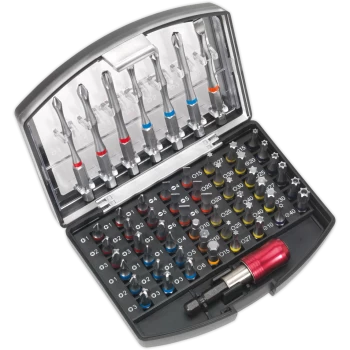 Image of Sealey 56 Piece Colour Screwdriver Bit Set