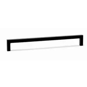 Image of Wickes Elgin Square Strap Handle - Matt Black 128mm