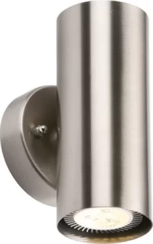 Image of KnightsBridge IP20 230V 2x35W max. GU10 Stainless Steel Wall Fixture