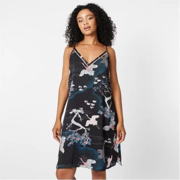 Image of Biba BIBA Satin Print Chemise - Crane print