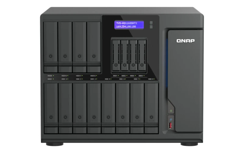 Image of QNAP QNAP TVS-AIH1688ATX-U7-32G NAS/storage Server Tower 32GB DDR5 0 TB QuTS hero Black TVS-AIh1688ATX-U7-32G