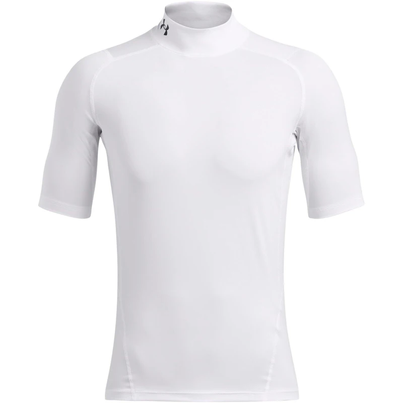 Image of Under Armour Armour Ua Hg Comp Mock Ss Baselayer Top Mens Baselayer Tops S White 42700701350