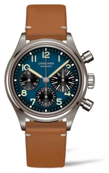Image of Longines Heritage Avigation BigEye Brown Leather Strap Watch