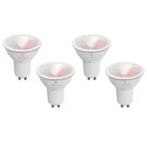 Image of 4lite WiZ Connected LED Smart GU10 Bulb WiFi & Colour changing, Tuneable White & Dimmable - 4 Pack