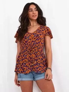 Image of Joe Browns Lana Animal Blouse Multi, Size 12, Women