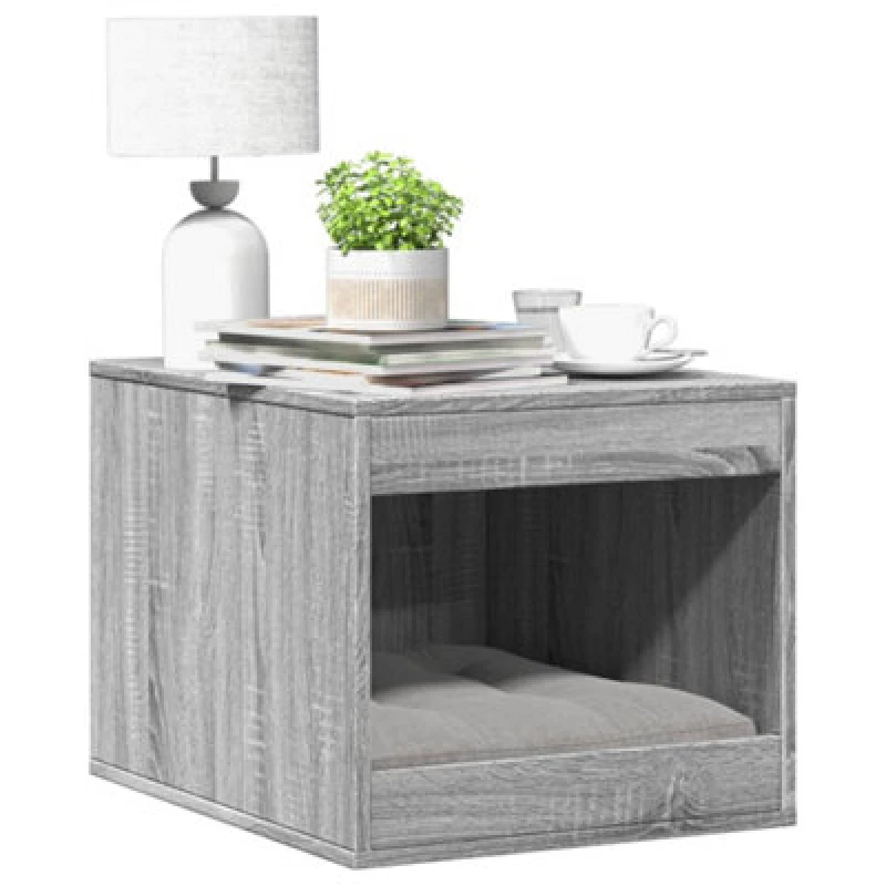 Image of vidaXL Cat Litter Box Enclosure Grey Sonoma 47x59x42cm Engineered Wood, Grey 857765