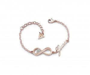 Image of Guess 9ct Rose Gold Plated Endless Love Infinity Bracelet