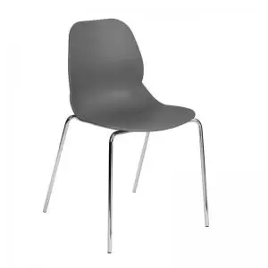 Image of Strut multi-purpose chair with chrome 4 leg frame - grey