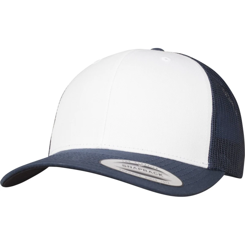 Image of Flexfit by Yupoong Mens Retro Trucker Coloured Front Cap in Navy Navy Male One Size