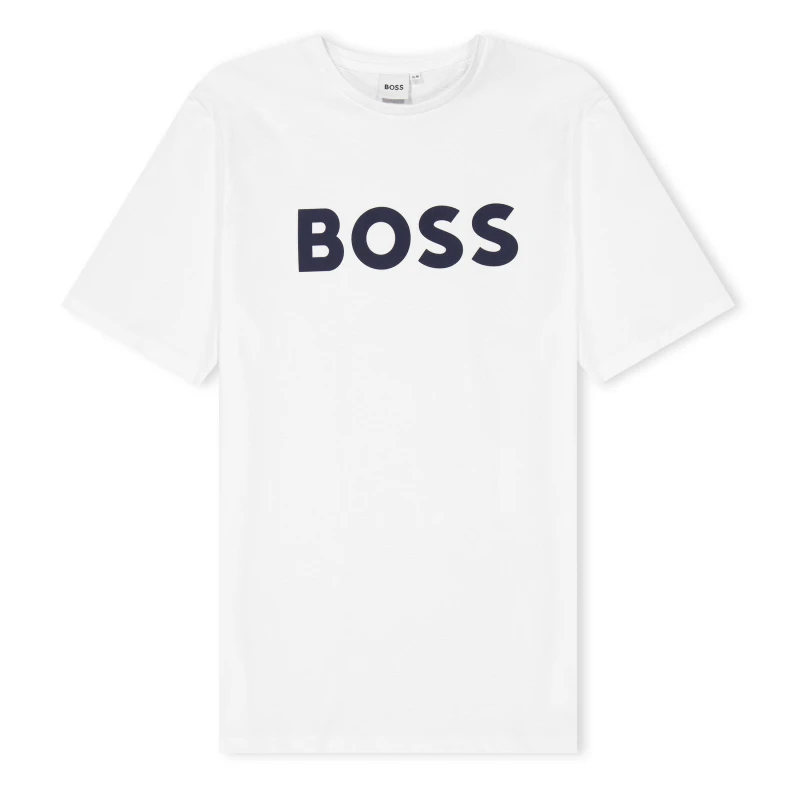 Image of Boss Boss Large Logo T-Shirt Juniors - White White 3 - 4 Years