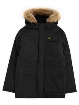 Image of Lyle & Scott Lyle & Scott Boys Fleece Lined Faux Fur Hood Parka